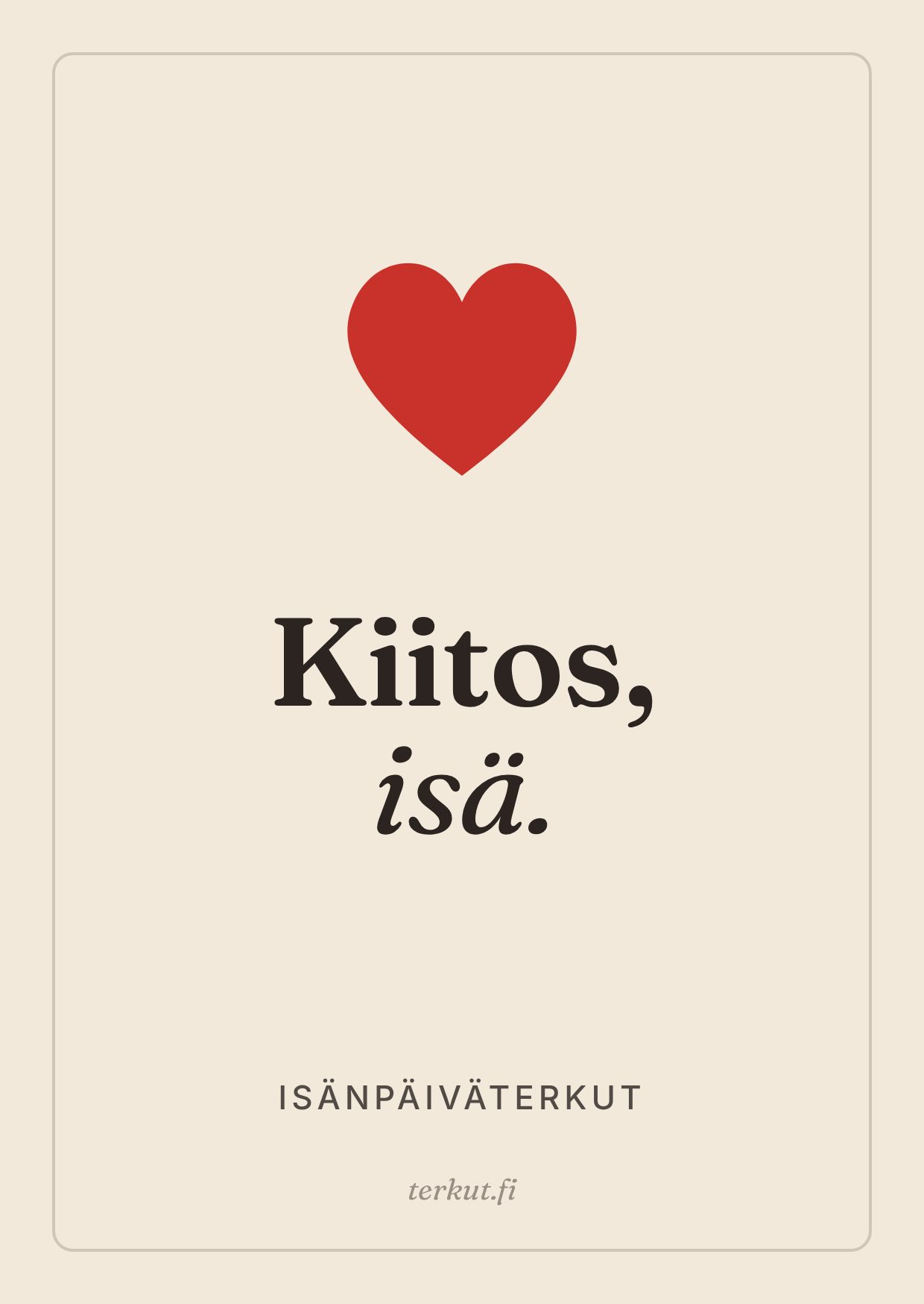 Kiitos, isä
